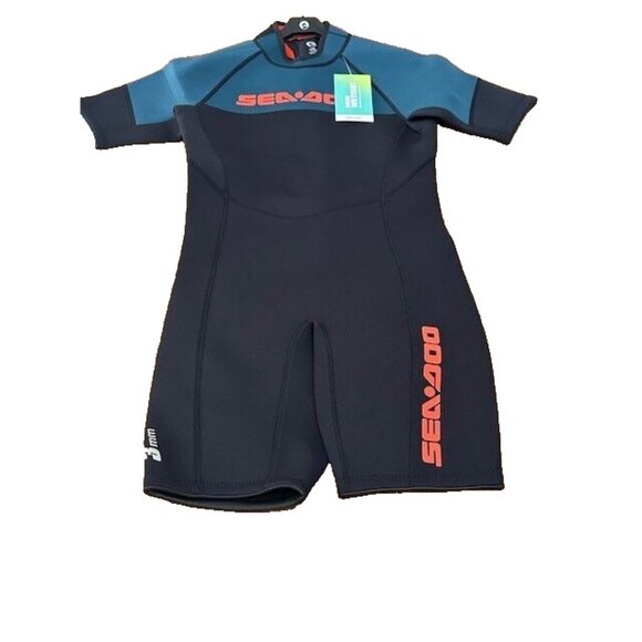 SeaDoo 3 mm Escape Shorty Wetsuit Large 2867880989 Navy Blue Marine Mens Shorts